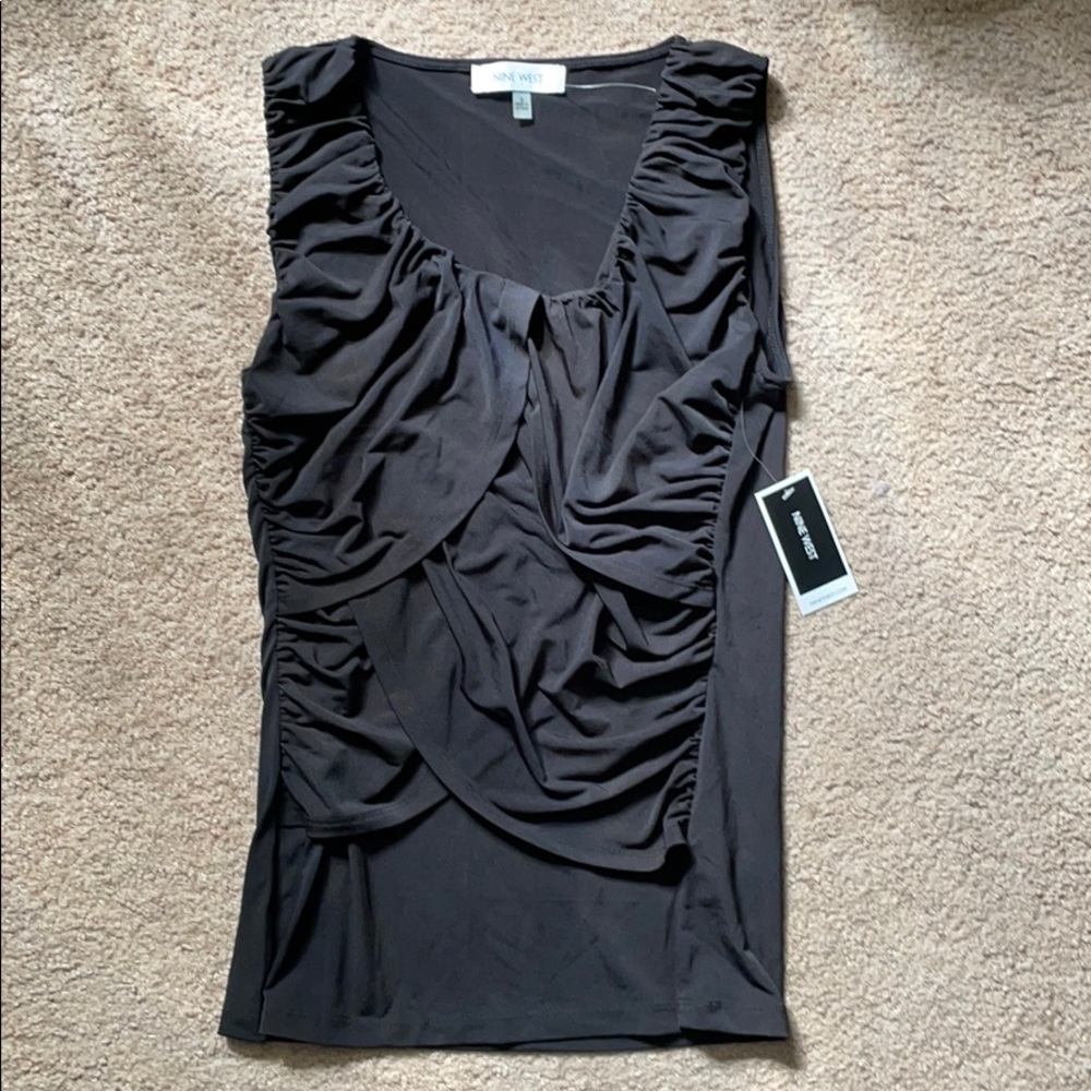 Nine West black sleeveless dress shirt.